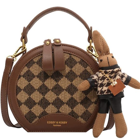 Quilted Lattice Crossbody Shoulder Bags Small Tote Square Satchel T_T - Picture 1 of 8